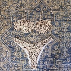 SHEIN Cream and Black Bikini Set